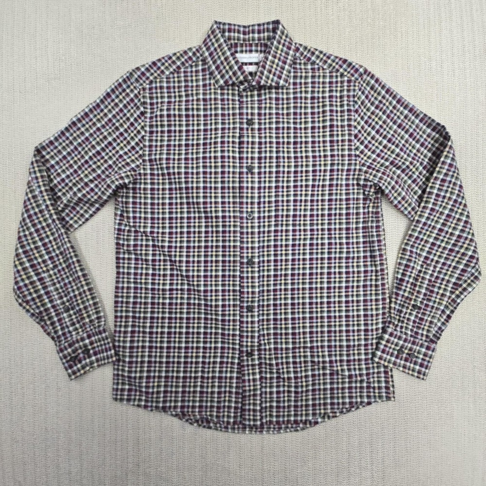 Southern Proper Shirt Mens Small Multicolor Check Long‎ Sleeve Button Up Slim